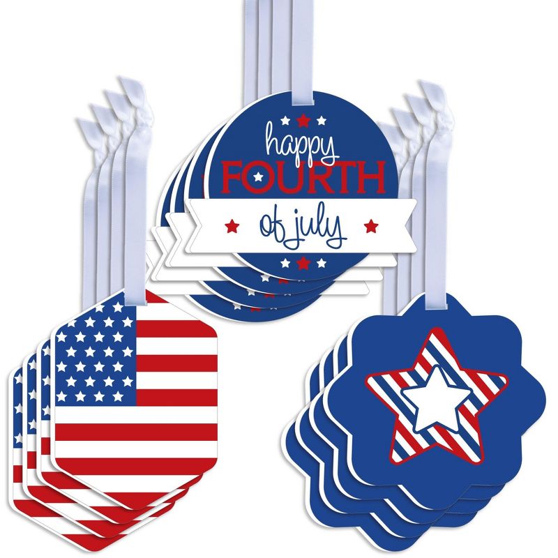 Big Dot of Happiness 4th of July - Assorted Hanging Independence Day Favor Tags - Gift Tag Toppers - Set of 12, 1 of 9
