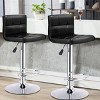 Tangkula Modern Square PU Leather Adjustable Swivel Barstools,Set of 2 - 2 of 4