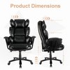 FONTOI Big Tall Office Chair, 500 lb Wide Seat with Lumbar Support for Low Back Pain Relief, Clamshell Armrests Extended Seat, Black, 22.8"*30.7"*48" - 3 of 4