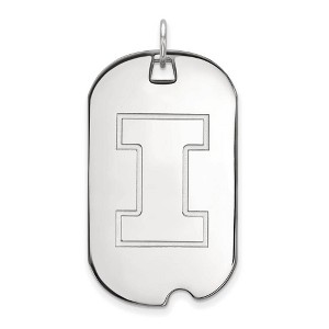 Black Bow Jewelry Sterling Silver Illinois Fighting Illini NCAA Large Pendant - 1 of 3