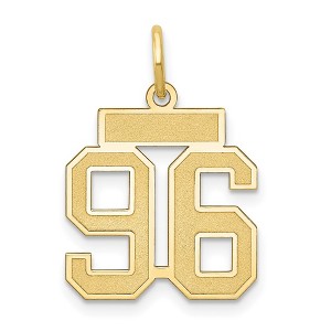 Black Bow Jewelry 14k Yellow Gold, Jersey Collection, Small Number 96 Pendant - 1 of 4