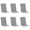 vidaXL Outdoor Garden 6-Pcs High Back Chair Cushions - Polyester, Gray - Water-Resistant, Non-Slip for Patio/Office/Home - 3 of 4
