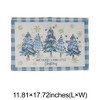 Unique Bargains Christmas Place Mats Flax Light Blue White 11.8"x17.7" 2 Pcs - 3 of 4