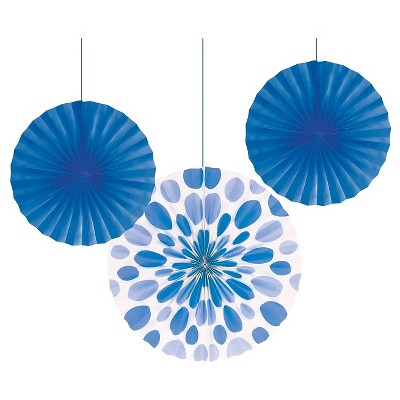 blue paper fans