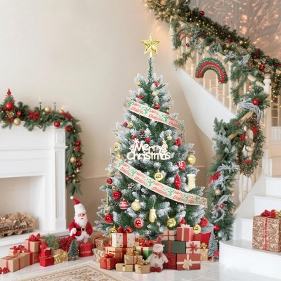 Christmas Tree with Lights, Prelit Artificial Christmas Tree with 659 Branch Tips, Easy to Assemble Holiday Decor for Home, Office, Party
