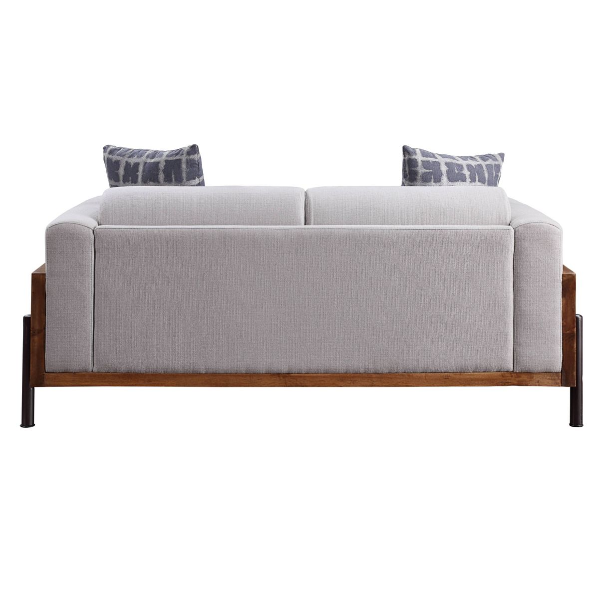 71" Pelton Sofa Fabric and Walnut - Acme Furniture: Elegant Loveseat with 2 Pillows - thumbnail 6