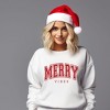 Simply Sage Market Women's Graphic Sweatshirt Merry Vibes Varsity Thick Outline - 2 of 4