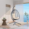 TiramisuBest Wicker Hanging Egg Chair with Stand – Indoor/Outdoor Swing Hammock Chair for Bedroom/Living Room/Balcony (Beige) - 4 of 4