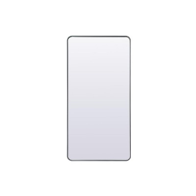 Elegant Lighting Soft Corner Metal Rectangle Full Length Mirror 30x60 Inch in Silver