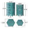 GDFStudio Elliot Outdoor Nesting Iron Side Tables with Sunburst Cutout Design (Set of 2) - 3 of 4
