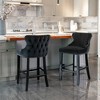 Lyngins Luxury Counter Height Bar Stool Set of 2, Waist-Wrapping Backrest, Counter Stools with Back Buttons, Dining Chairs for Kitchen/Home Bar - 2 of 4