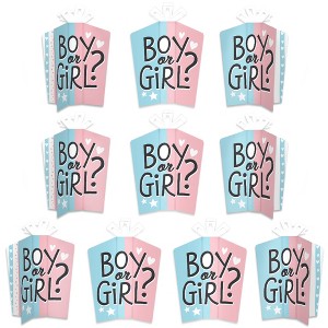 Big Dot of Happiness Baby Gender Reveal - Table Decorations - Team Boy or Girl Party Fold and Flare Centerpieces - 10 Count - 1 of 4