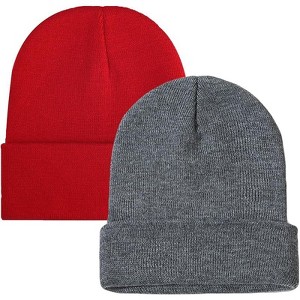 MSDC 1&2 Pack Beanie for Men Women Slouchy Beanie Hats Winter Knit Caps Soft Ski Hat Unisex - 1 of 4