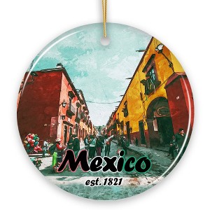 Urban Mexico Scenic Traveler Ornament, Mexican Mercado and Street Christmas Gift| OrnamentallyYou - 1 of 4
