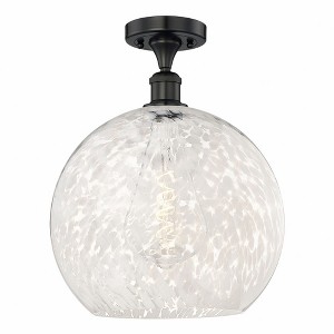 White Mouchette - 1 Light Semi-Flush Mount In Modern Style-16.75 Inches Tall and 13.75 Inches Wide - 1 of 1