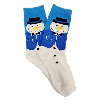 Christmas Holiday Socks (Women's Sizes Adult Medium) - Dark Blue Snowman / Medium from the Sock Panda