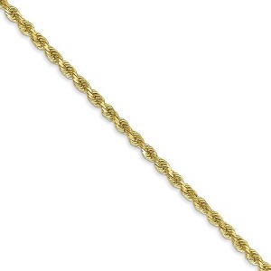 Black Bow Jewelry 2.5mm 10k Yellow Gold Solid Diamond Cut Rope Chain Necklace - 1 of 4