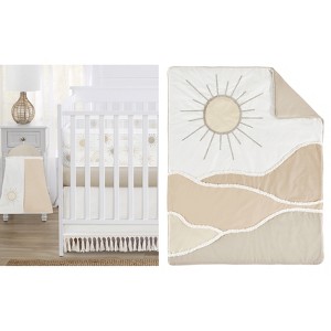 Sweet Jojo Designs 6p Gender Neutral Unisex Crib Bedding + BreathableBaby Breathable Mesh Liner Anti Bumper Pad Desert Sun Beige Tan - 1 of 4