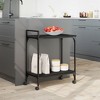 vidaXL Kitchen Trolley Black 23.8 in.x12.2 in.x28.5 in. Engineered Wood - 3 of 4