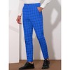 Lars Amadeus Men's Flat Front Skinny Checked Pattern Dress Pants - image 2 of 4