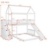 Twin Over Full Bunk Bed with Ladder, House Bed with Fun Slide, No Box Spring Required, White/Gray - ModernLuxe - 3 of 4