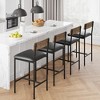 Garvee Bar Stools Set of 2, Kitchen Bar Stools with Footrest for Kitchen Island, Apartment, Counter Bar, Rustic Brown - 3 of 4