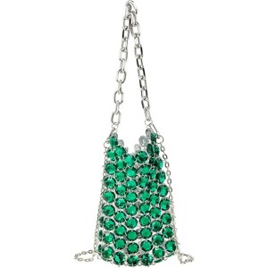 FATMOON Women's Acrylic Transparent Crystal Evening Handbag - Small Square Crossbody Bag with Beaded Detail - 1 of 4