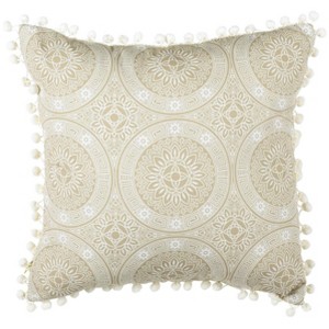 Valencia Pillow - Taupe/Beige - 16"X16" - Safavieh - 1 of 4