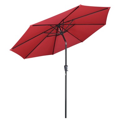 Yescom 9Ft UV50+ Aluminum Outdoor Table Patio Umbrella with Crank Tilt Sunshade Red