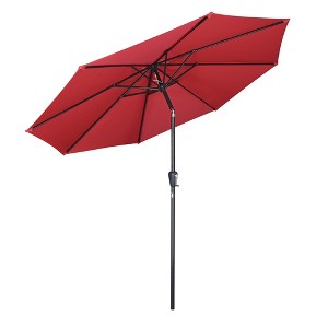 Yescom 9Ft UV50+ Aluminum Outdoor Table Patio Umbrella with Crank Tilt Sunshade Red - 1 of 4