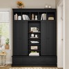 Lycvki 78.7''H Modern Entryway Storage Bookshelf with Bench and Adjustable Shelves - 2 of 4