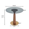33.46"Kitchen Table for 2-4 with Thick Top,Titanium Golden Pedestal Base,Heat-Resistant,Bistro Table for Dining Room,Cafe,Small Space - 2 of 4