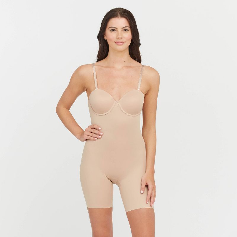 ASSETS by SPANX Women's Flawless Finish Strapless Cupped Midthigh Bodysuit, 3 of 6
