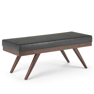 NicBex Modern Mid-Century Tufted Button Ottoman Bench with Wooden Legs,Upholstered Shoe Bench for Living Room,Bedroom,Entryway