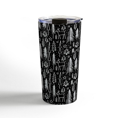 Heather Dutton Winter Wonderland Black Travel Mug 20 oz Stainless Steel Travel Mug - Deny Designs