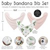 Sweet Jojo Designs Girl Fabric Baby Bibs Cactus Floral Pink Green and Grey 3pc - 3 of 4