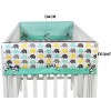 Bacati - Elephants Mint/Yellow/Gray Crib Rail Guard Covers set of 2 - 3 of 4