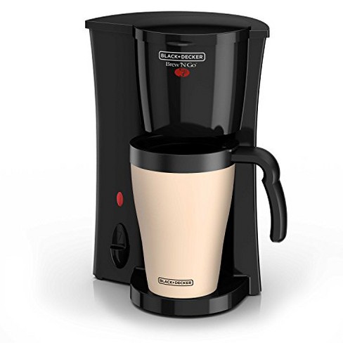 Black+decker Brew 'n Go Personal Coffeemaker With Travel Mug, Black/beige,  Dcm18 : Target