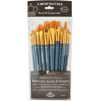 Gold Taklon Angular Variety Pack Brush Set-12/Pkg