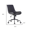 HomeRoots Black Upholstered Faux Leather and Steel Adjustable Swivel Rolling Office Chair - 3 of 4