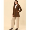 INSPIRE CHIC Women's Turn Down Collar Buttoned Business Casual Mid-Long Winter Coat - 2 of 4