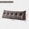 Bekrvio Velvet Wedge Headboard Pillow, Bed Rest Reading Backrest Cushion with Removable Cover & Side Pockets for Daybed & Couch - 2 of 4