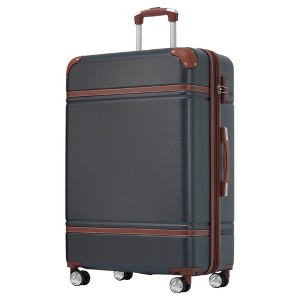 Maggift Luggage, with 4 Spinner Wheels Lightweight Suitcase, Suitable for business trips and travel, Black, 20.1"*12.4"*30.3" - 1 of 4