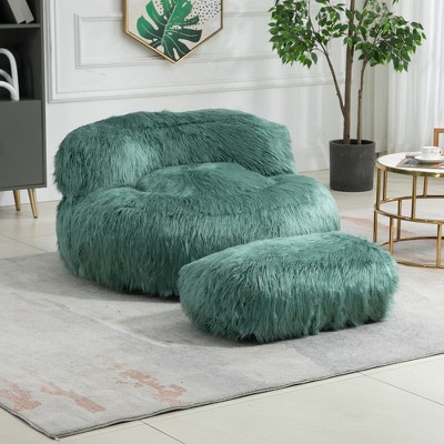 NicBex Living Room Chairs Modern Accent Chair with Ottoman Comfy Bean Bag Chair Floor Sofa for Gaming Reading Living Room, Mint Green