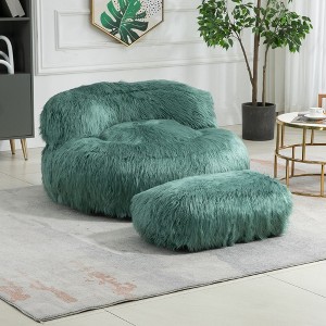 NicBex Living Room Chairs Modern Accent Chair with Ottoman Comfy Bean Bag Chair Floor Sofa for Gaming Reading Living Room, Mint Green - 1 of 4