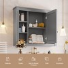 35''W Wall Mounted Bathroom Storage Cabinet with Mirror Door, Modern Wall Cabinet with Mirror, Medicine Cabinet with 6 Shelves - ModernLuxe - 4 of 4