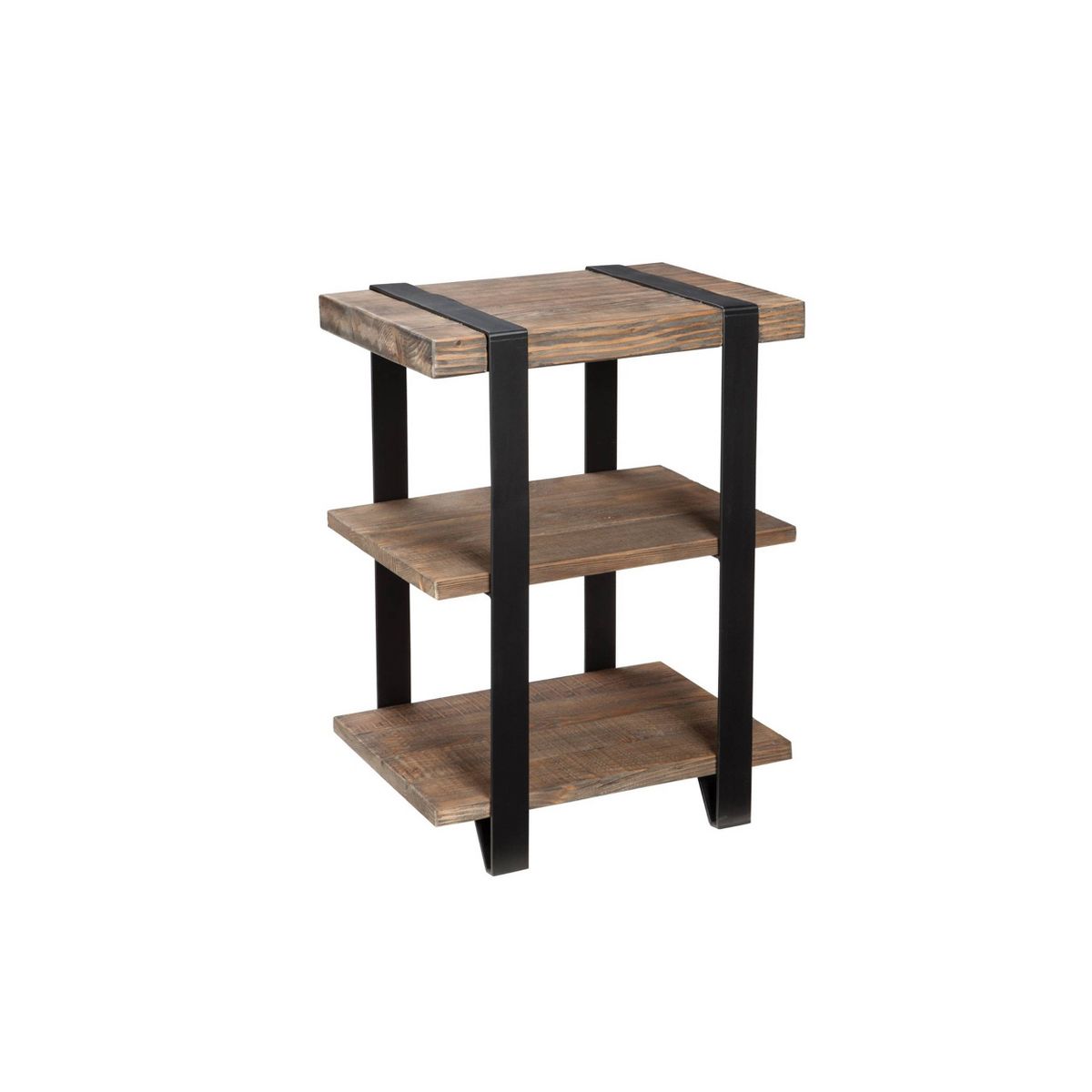 20" Modesto 2 Shelf Solid Wood and Metal End Table - Alaterre Furniture: Industrial, Rustic Design - thumbnail 9