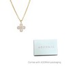 Adornia 14k Gold Plated Mother of Pearl Flower CZ Halo Necklace - 4 of 4