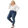 Agnes Orinda Women's Plus Size Long Sleeve Tie Front Sheer Lace Crop Cardigan - 3 of 4