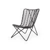Sapphtopaz Outdoor Dining Chairs Set of 2 Rattan Patio Dining Chairs with Modern Geometric Cross Base for Yard, Balcony - 3 of 4